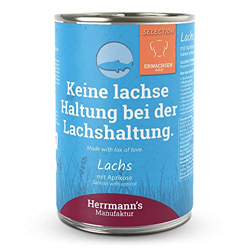Herrmann's - Selection Adult Lachs mit Aprikose - 12 x 400g - Nassfutter - Hundefutter