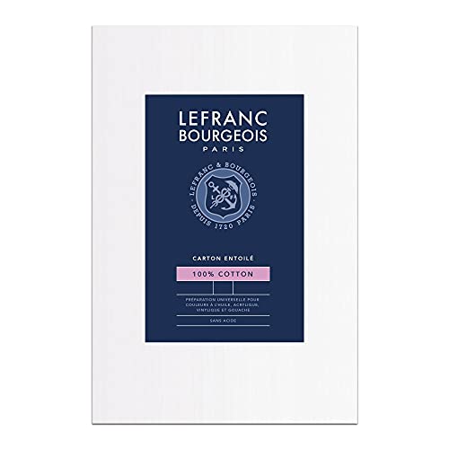 Lefranc Bourgeois 806653 Malkarton - 60x80cm, 100% Baumwolle, doppelte weiße universal Grundierung für Acrylfarben & Ölfarben, Malpappe für Profis & Hobbymaler
