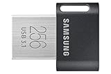 Samsung FIT Plus USB-Stick Typ-A, 256 GB, 400 MB/s Lesen, 110 MB/s Schreiben, kompakter USB 3.1 Flash Drive mit Schlüsselring, Gray, MUF-256AB/APC