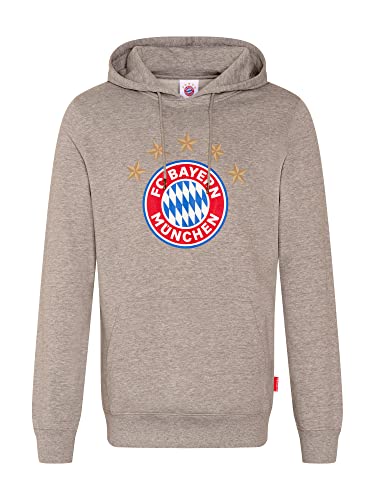 FC Bayern München Herren Hoodie Logo grau, L
