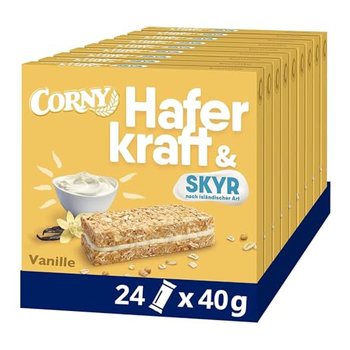 Haferriegel Corny Haferkraft Skyr Vanille, ohne Zuckerzusatz, 24x40g