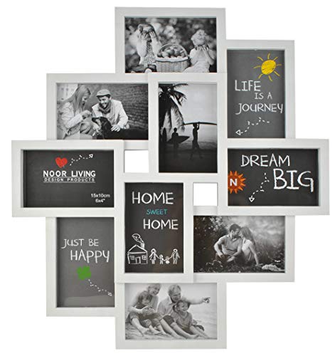 ISO TRADE Bilderrahmen Collage für 10 Fotos Bilder Kunststoff 10x15 Familie 6297, Farbe:Weiß/White