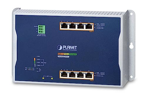 Planet IP30, IPv6/IPv4, 4-Port 10/100/1000T 802.3bt 95W PoE+, W126160945 (10/100/1000T 802.3bt 95W PoE+ 4-P 10/100/1000T 802.3at PoE+ 2-P 100/1000X SFP Wall-Mount Managed Switch)