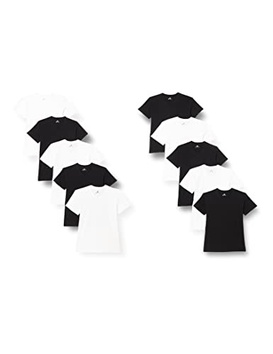 Lower East mit mit V-Ausschnitt T-Shirt, Mehrfarbig Schwarz/Weiß), Small (Herstellergröße: S), 10er-Pack