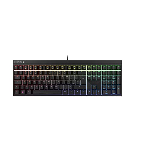 CHERRY MX 2.0S, kabelgebundene Gaming-Tastatur mit RGB-Beleuchtung, Britisches Layout (QWERTY), MX RED Switches, schwarz