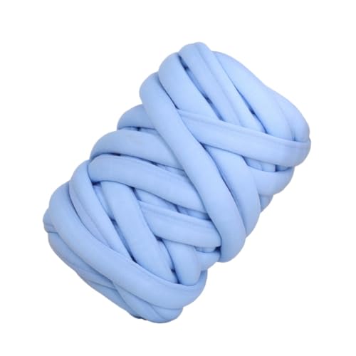 Chunky Yarn 500 g dickes, klobiges Garn mit Kern aus Baumwolle, Schlauchgarn for DIY-Decke, Hut, sperriger Arm, Roving, Handarbeit, Stricken, Spinngarn Arm Hand Stricken (Color : Light Blue)