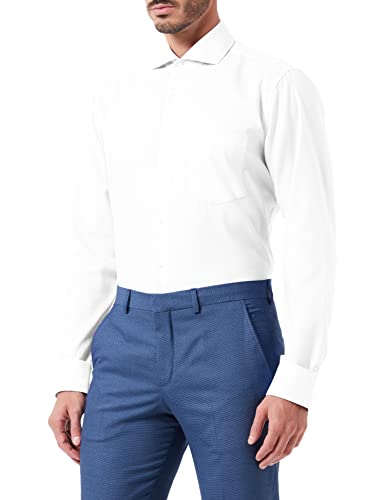 Seidensticker Herren Business Hemd Regular Fit Businesshemd, Weiß (Weiß 01), (Herstellergröße: 42)