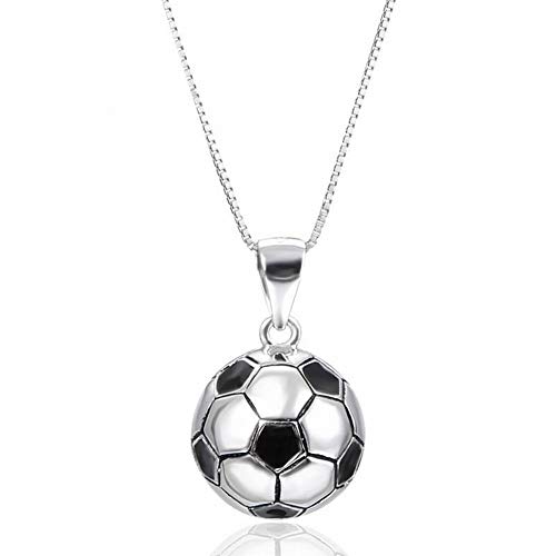 Thumby Fußball S925 Sterling Silber Fußball Anhänger Mode Fußball Halskette Zubehör, Kette, Wie Gezeigt