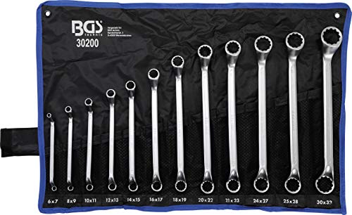 BGS 30200 | Doppel-Ringschlüssel-Satz | gekröpft | SW 6 - 32 mm | 12-tlg.