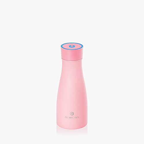 NOERDEN - Smart Water Bottle Liz 350 - Selbstreinigende Trinkflasche aus Edelstahl - BPA-freier Deckel, UV-Sterilisation, Trinkerinnerung und LED-Temperaturanzeige - 0,35l - Rosa