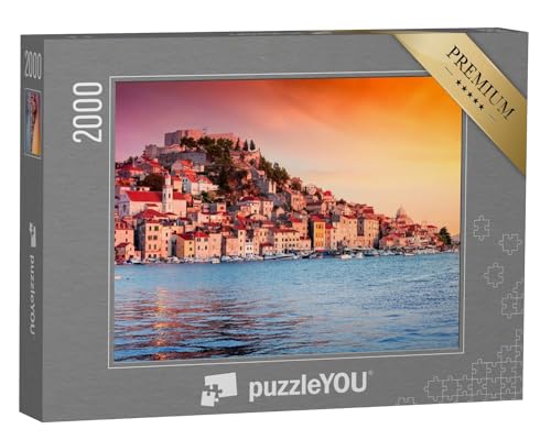 puzzleYOU: Puzzle 2000 Teile „Altstadt von Sibenik bei Sonnenuntergang, Kroatien“