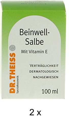 Beinwell-Salbe von Dr. Theiss 2er Set (2 x 100 ml) Sparset. Verträglichkeit dermatologisch nachgewiesen. Mit Vitamin E. Kombination aus Lipiden, Beinwelltinktur und Vitamin E.