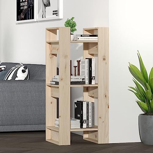 QZZCED Dekoratives Regal Wohnzimmerregal Bücherschrank Büro-Bücherregal Bücherregal/Raumteiler 41x35x91 cm Massivholz Kiefer für Wohnzimmer, Schlafzimmer, Büro