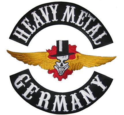 XXXL 3er Set Heavy Metal & SkullWing & Germany Backpatch Rocker Patch Aufnäher