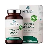 MYLILY® Algenkraft | VEGANES OMEGA 3 - DHA | 90 Kapseln | Natürlich & Vegan | Hohe Bioverfügbarkeit | Aus Meeresalge