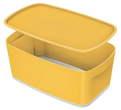Leitz MyBox kleine Aufbewahrungsbox mit Deckel, Warmes Gelb, Cosy-Serie, 52634019