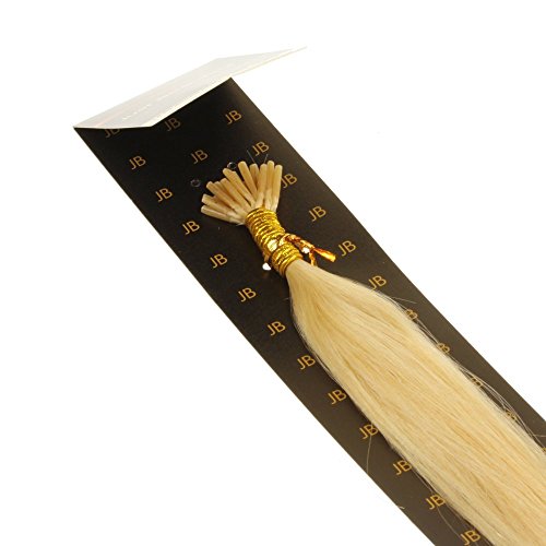 hair2heart 200 x Microring I-Tip Extensions aus Echthaar, 50cm, 0,5g Strähnen, glatt - Farbe 22 goldblond
