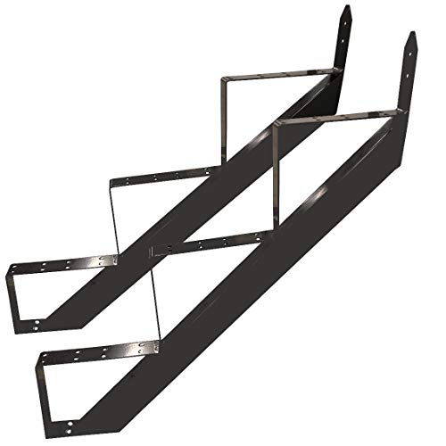 3 Stufen Treppenrahmen Stahl-Treppenwange Treppenholm Geschosshöhe 53cm / RAL 7016 Anthrazit-Grau/Ideal für den Einsatz im Innen und Außenbereich