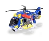Dickie Toys - Spielzeug-Helikopter für Kinder ab 3 Jahre, groß (39 cm) - Rettungs-Hubschrauber mit Seilwinde, Zubehör, Licht & Sound (inkl. Batterien)