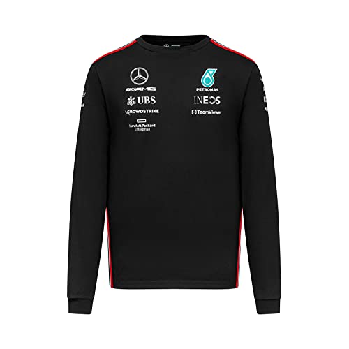MERCEDES AMG PETRONAS Formula One Team - 2023 Team-Langarm-T-Shirt - Schwarz - Männer - Größe: XL