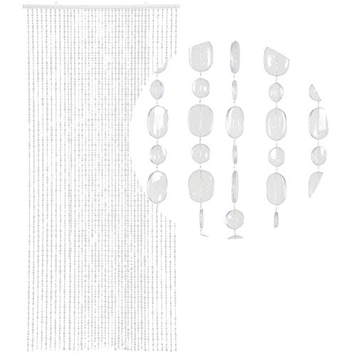 HAB & GUT -DV0221- Türvorhang OVAL, KLAR, 90 x 200 cm, Pailettenvorhang Perlenvorhang