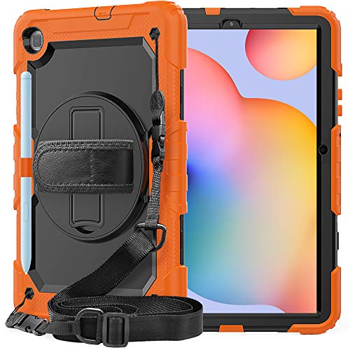 Lobwerk 4in1 Tasche für Samsung Galaxy Tab S6 Lite SM-P610 SM-P615 10.4 Schutzhülle + Gestell Orange