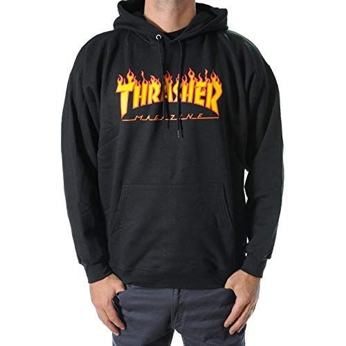 Thrasher Flame black Hooded Größe: L