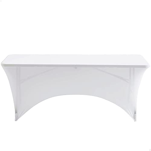 Aktive 61547 - Gartentisch Abdeckung, wasserdicht, weiß, elastischer Tisch, 180 x 76 x 76 cm