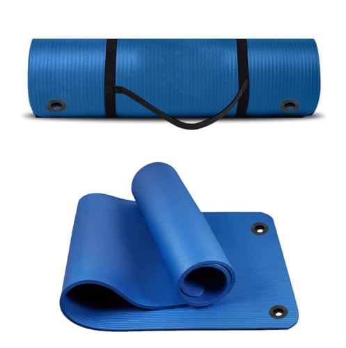 G5 HT SPORT Yogamatte mit Tragegriff und Ösen | 120 oder 180 cm | Dicke 1,5 cm | Breite 62,5 cm | Gymnastikmatte Fitnessmatte (120 cm, Blau)