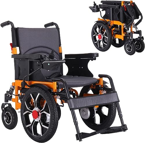 Klappbarer Elektrorollstuhl for Erwachsene, kippsicherer motorisierter Rollstuhl, All-Terrain-Elektrorollstuhl, elektrischer Antrieb oder manuelle Bedienung