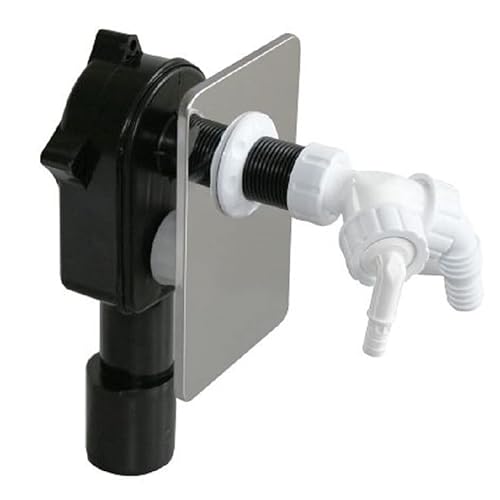 PE Unterputz-Geräte-Siphon mit Doppelschlauchtülle 3/4" 3/8" x 10mm Rückflussverhinderer