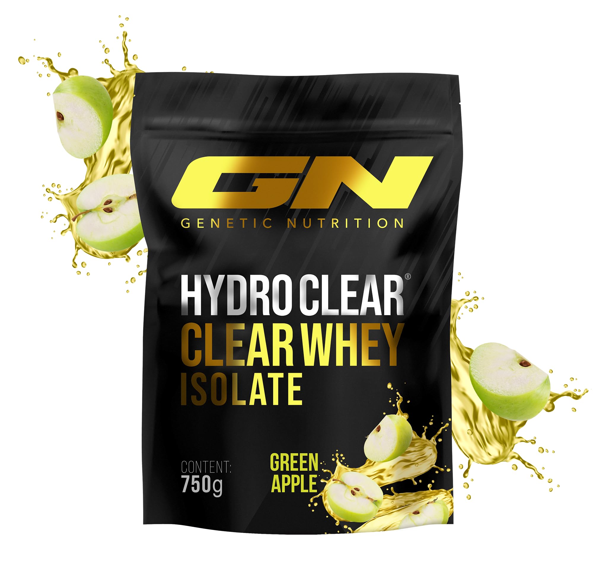 GN Laboratories Hydro Clear Whey Isolate (Green Apple) – 750 g Protein Pulver – Qualitäts Molkenproteinisolat mit 25 g Eiweiß pro Portion – Made in Germany