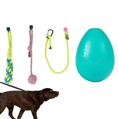 HAMIL Kauspielzeug für Hunde zum Zahnen von Welpen,Festes Seil, das Nahrungsmittelball-Schlepper-Ball-Spielzeug löst - Festes Seil, auslaufender Futterball, Zerrball, Baumwolle, für Hunde, Zahnbürste