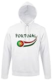 Supportershop Sweat Erwachsene Kapuze weiß Portugal Fußball L weiß