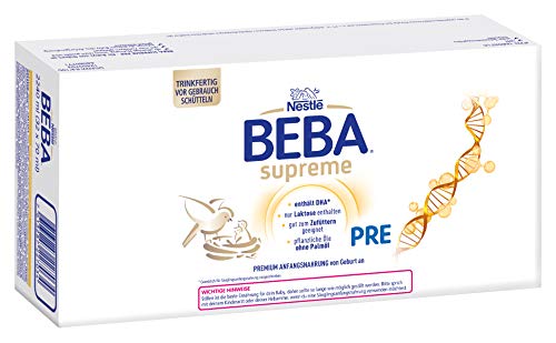 Nestlé BEBA SUPREME PRE Anfangsmilch: trinkfertige Portionsflaschen, mit Omega 3, 32er Pack (32 x 70ml)