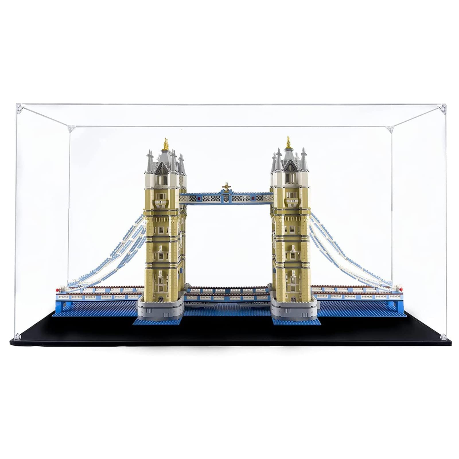Acryl Vitrine Box Für Lego 10214 Tower Bridge, Acryl Vitrine, staubdichte Aufbewahrungsbox Präsentationsbox für Minifiguren Spielzeug Sammlung (107 * 30 * 50cm) 2mm
