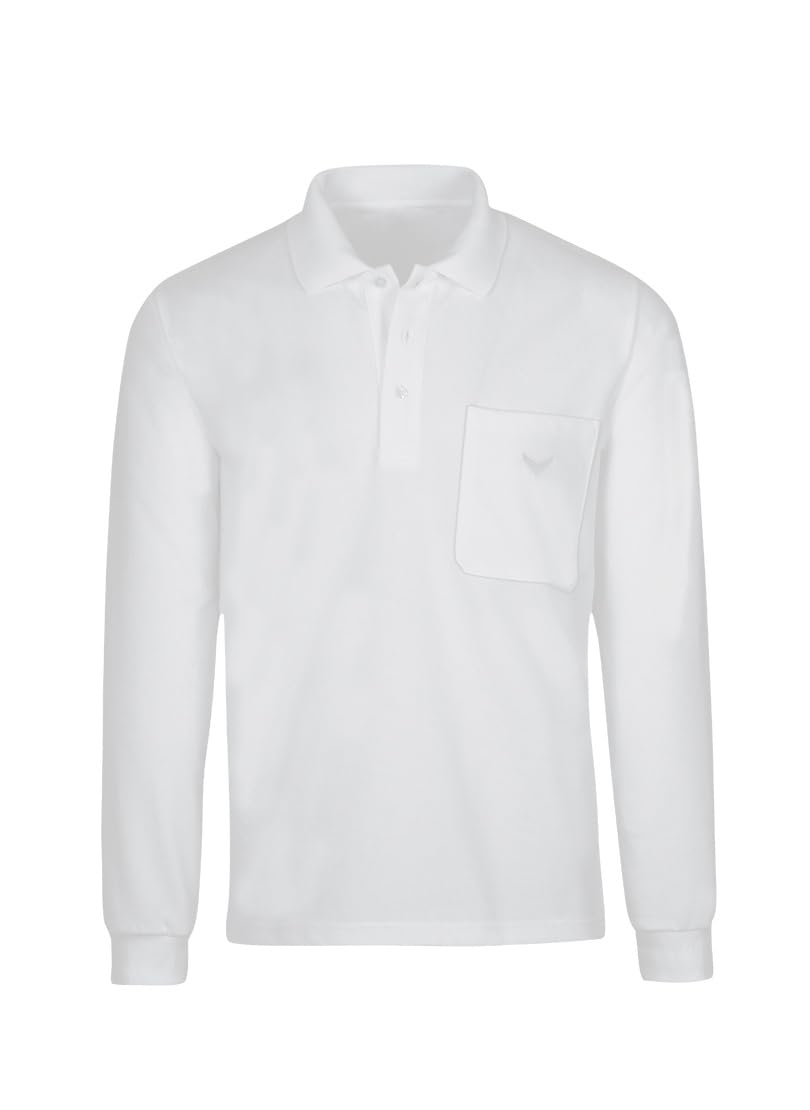 Trigema Damen Langarm Polo-Shirt Langarmshirt, Weiß (weiß 001), 44 (Herstellergröße: L)