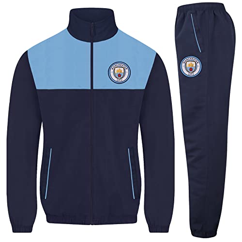 Manchester City FC - Herren Trainingsanzug - Jacke & Hose - Offizielles Merchandise - Geschenk für Fußballfans - Marineblau - XL