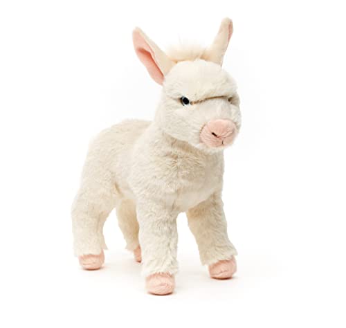 Uni-Toys – Barockesel weiß, stehend - 30 cm (Höhe) - Plüsch-Esel - Plüschtier, Kuscheltier