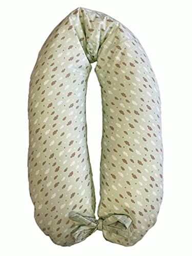 merrymama - Stillkissen und Schwangerschaft + Futter mit Schnürung/cm 190 (gefüllt mit Polystyrolkugeln Polystyrol feuerfest) Coniglietto Verde