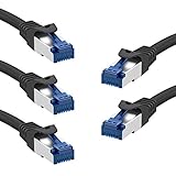 KabelDirekt - 5x 25m - Netzwerk, Ethernet, Lan & Patch Kabel (überträgt maximale Glasfaser Geschwindigkeit & ist geeignet für Gigabit Netzwerke, Switches, Router, Modems mit RJ45 Eingang, silber)