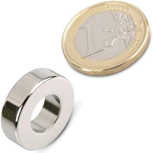 10 x Ring-Magnete Magnet-Ringe aus Neodym (NdFeB) - Haftkraft bis 36kg - Starke Magnete in Ringform für Industrie und Zuhause, Menge/Größe: 10 Stück - Ø20/10x6mm | 7kg Haftkraft