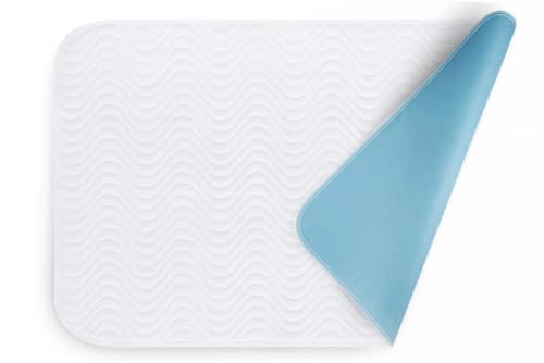6er PACK Inkontinenzauflage Unterlage Bettschutz Hygieneschutz ca. 75x90cm cm blau-weiß 1Wahl Top Qualität, 100% Polyester, kochfest, wiederverwendbar, Castejo (6)