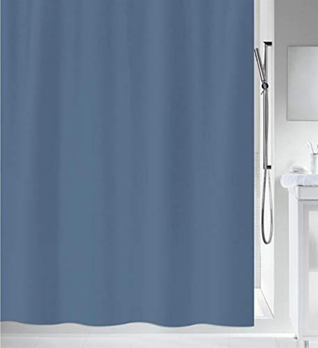 Spirella Anti-Schimmel Duschvorhang - Anti-Bakteriell, waschbar, wasserdicht - Polyester, „Primo “ 240x180cm Blau