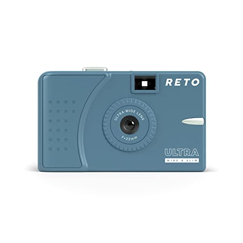 RETO Ultra Wide und Slim 35 mm Wiederverwendbare Tageslicht-Filmkamera – 22 mm Weitwinkelobjektiv, fokusfrei, leicht, einfach zu bedienen (Teal)
