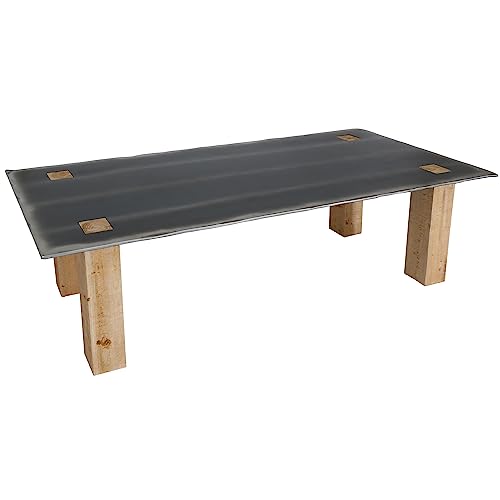 Esstisch HWC-L76, Tisch Esszimmertisch, Industrial Massiv-Holz MVG-Zertifiziert 240x100cm, Natur mit Metall-Optik