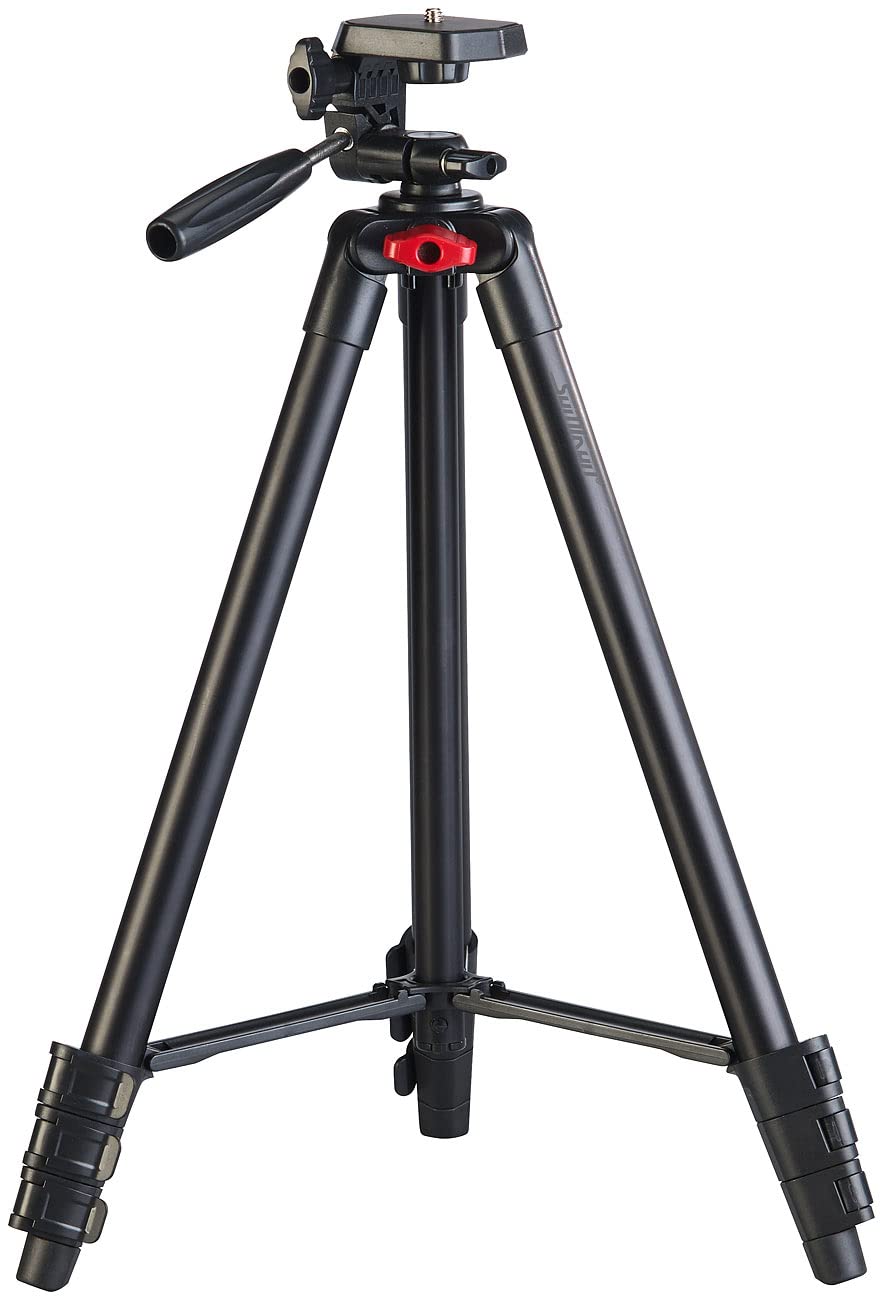 Somikon Fotostativ: Teleskop-Stativ mit Smartphone-Halter & Bluetooth-Fernauslöser, 134 cm (Stativ Kamera, Fernbedienung, Digitalkamera)