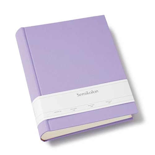 Semikolon 369960 Foto-Album Classic Large – 24,5 x 30,5 cm – 130 Seiten cremefarben, für 260 Fotos – lilac silk lila