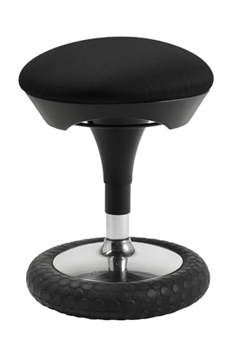 TOPSTAR Sitness 20, ergonomischer Sitzhocker, drehbarer Arbeitshocker, Bürohocker mit Schwingeffekt, schwarz