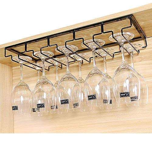 Seciie Gläserhalter Edelstahl Weinregale Gläserhalterung Weinglashalter Hängend mit 5 Reihen für 15-20 Glas für Bar, Küche, Café